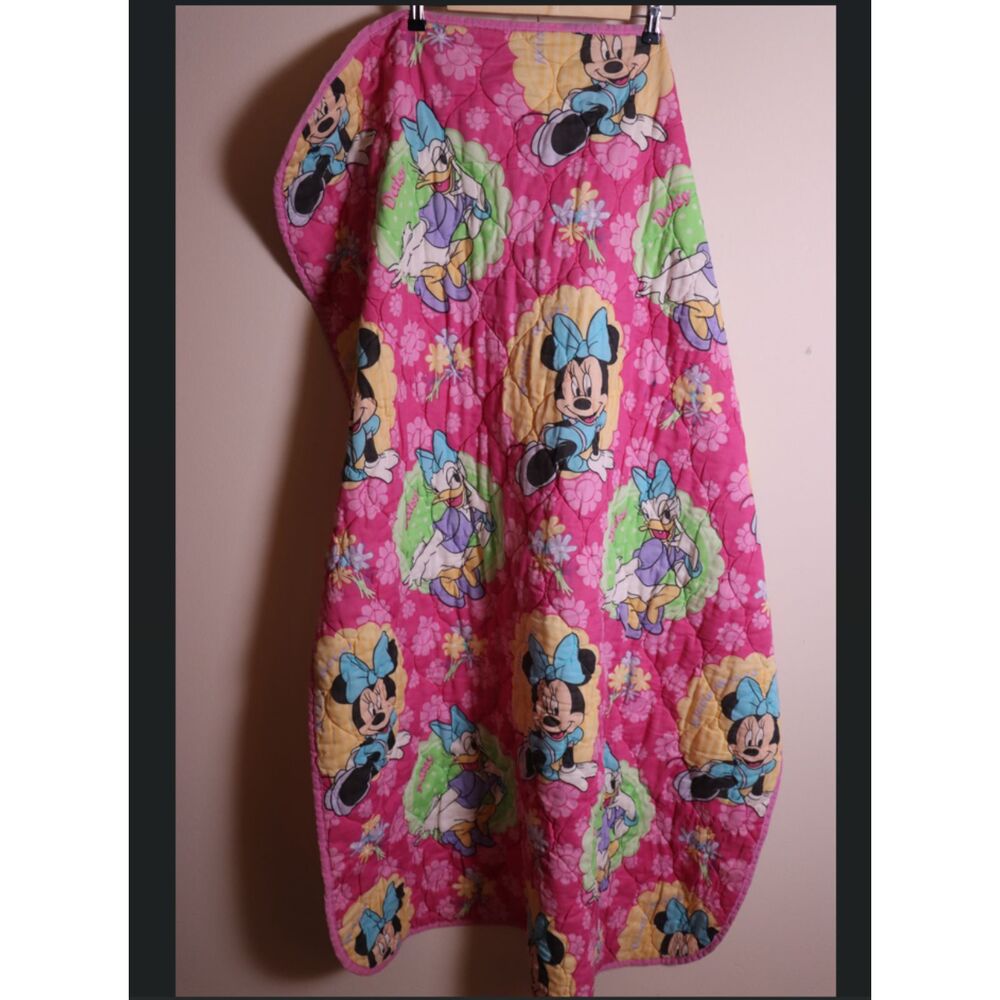 Vintage Disney Minnie Daisy Duck Pink Throw Blanket 54x41 Soft Cozy Girls
